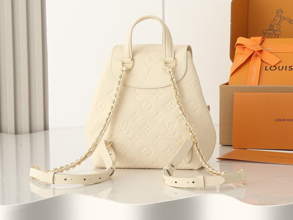 Louis Vuitton Backup Backpack – Monogram Empreinte Leather Cream M47106 22cm/ 8.7cm view 13
