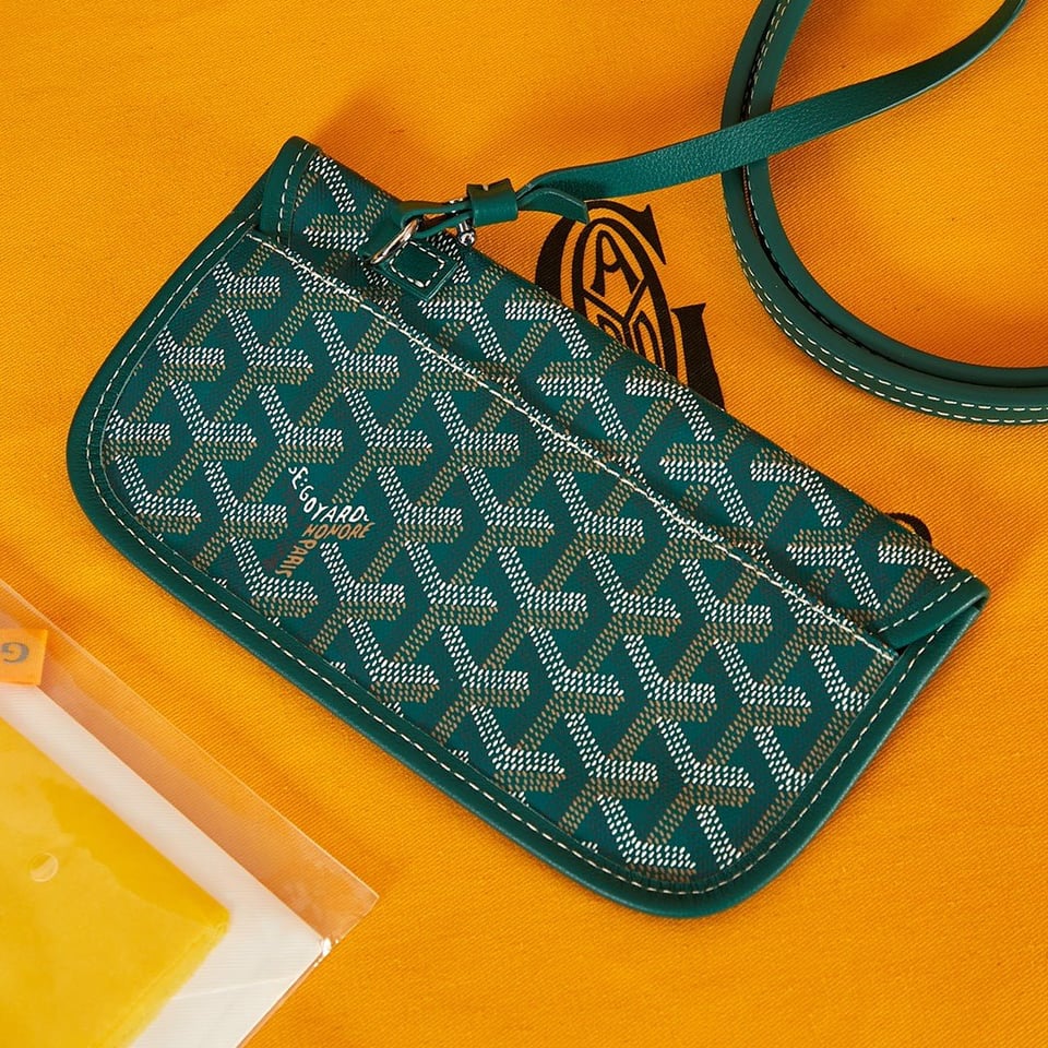Goyard Saint Louis Pm 34Cm Green Canvas Chevroches Calfskin view 8