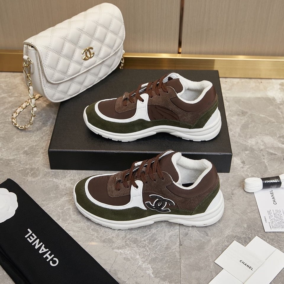 Chanel Cc Suede Brown Green view 8