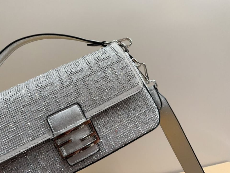 Fendi Baguette Silver Crystal Trim 25Cm view 9