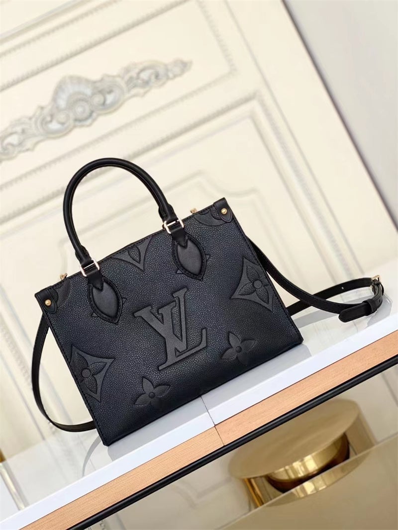 Louis Vuitton Onthego PM Monogram Empreinte Handbag Black 25cm M45653 view 3