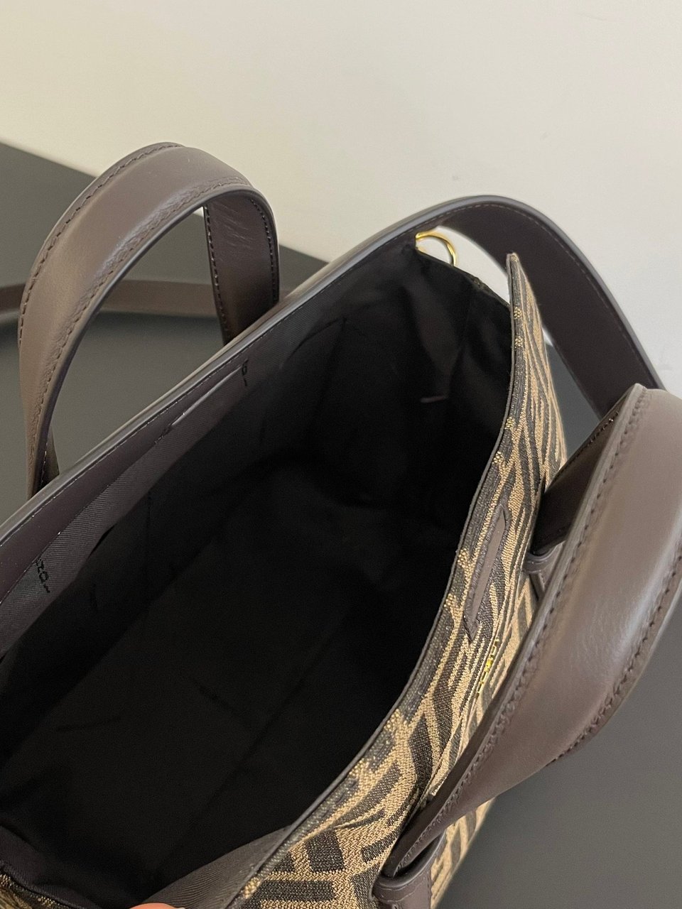 Fendi Boston 365 Brown Ff Jacquard Fabric Bag 27.5 Cm view 4