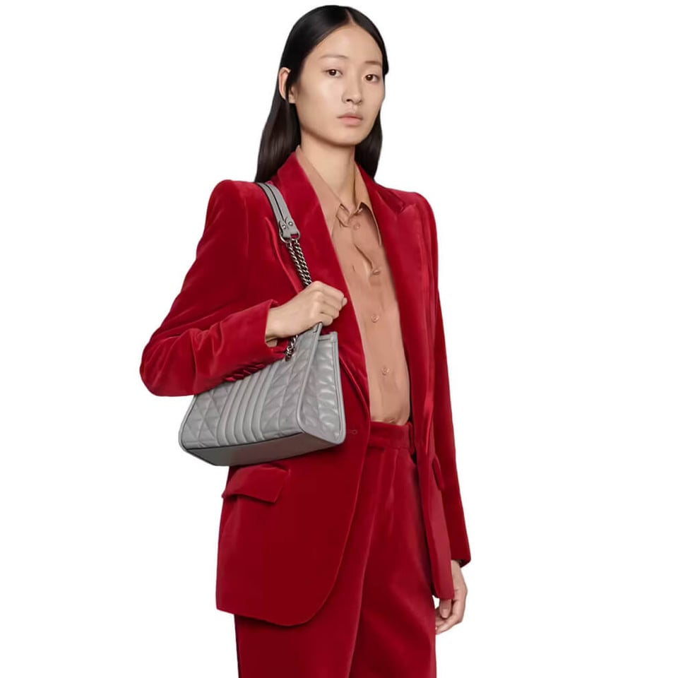 Gucci GG Marmont Small Tote Bag Grey view 3