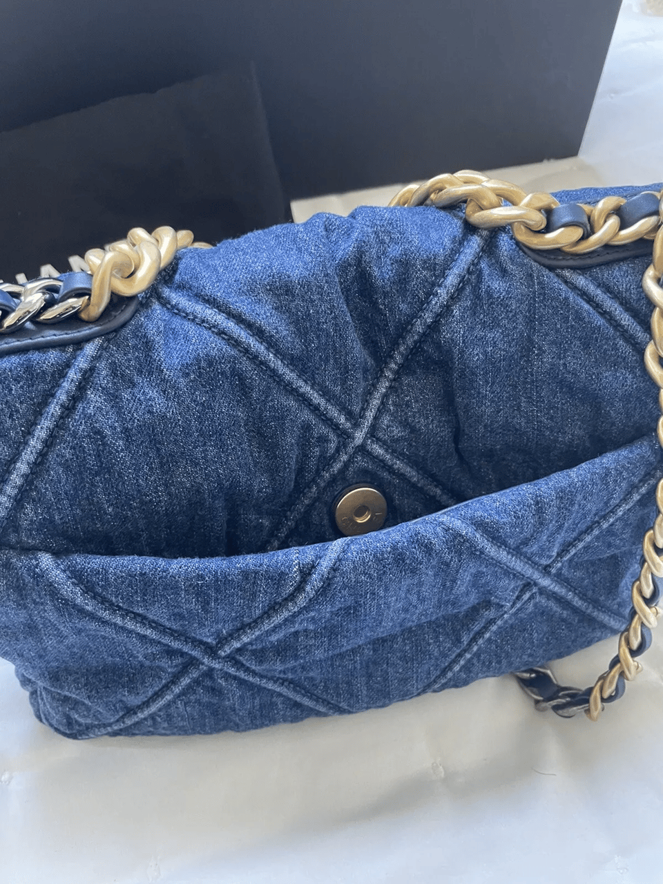 Chanel 19 Flap Denim Bag Blue 26cm/10.2in view 9