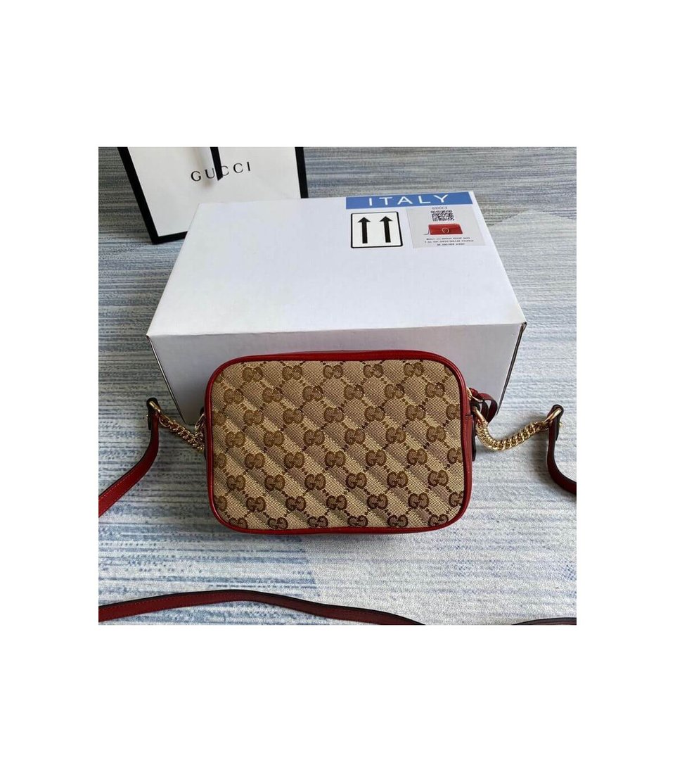 Gucci GG Canvas Matelasse Mini Bag Red view 3