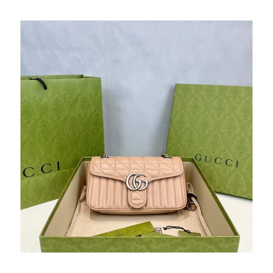 Gucci GG Marmont Small Shoulder Bag Beige view 4