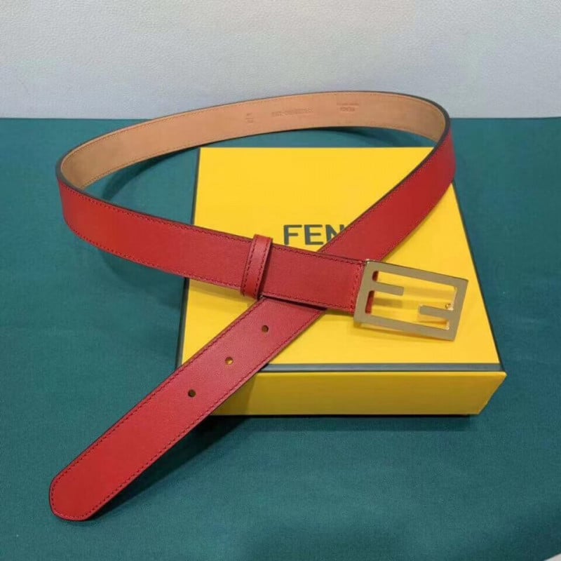 Fendi Baguette 30mm FF Buckle Belt 8C05311 Red view 2