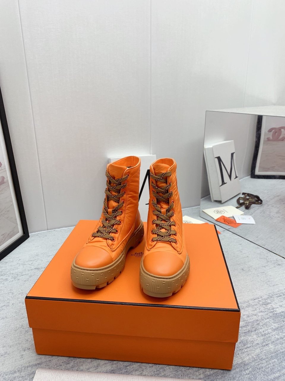 Hermes Fresh Ankle Boots Orange view 7