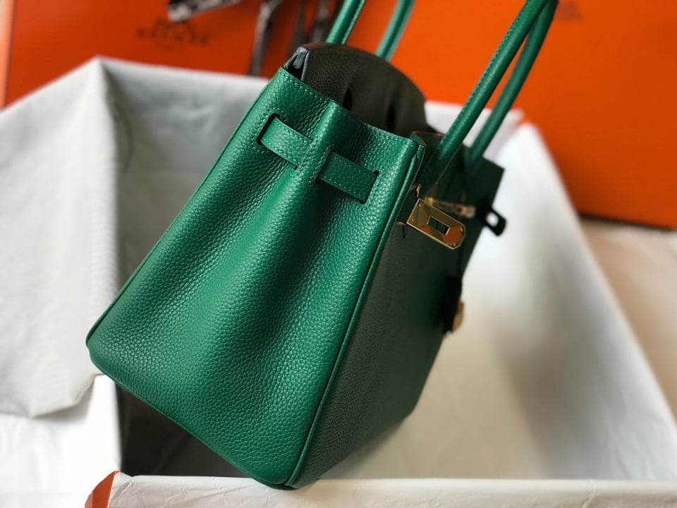 Hermes Birkin Green Togo Leather Gold Hardware view 6