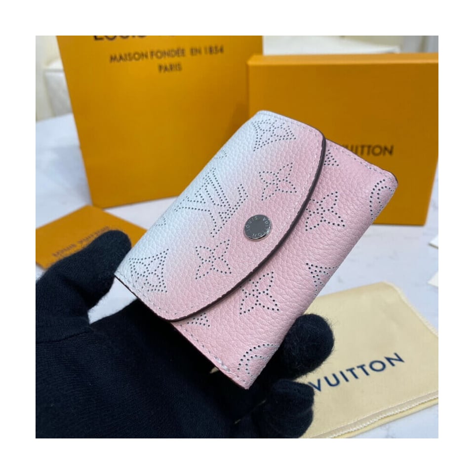 Louis Vuitton Iris XS Wallet in Pink Gradient Mahina Perforated Leather view 4
