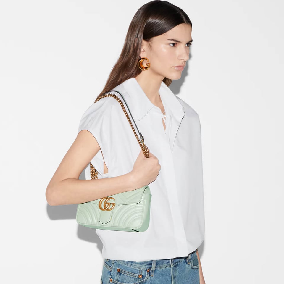 Gucci GG Marmont Matelasse Mini Bag Pale Green view 4