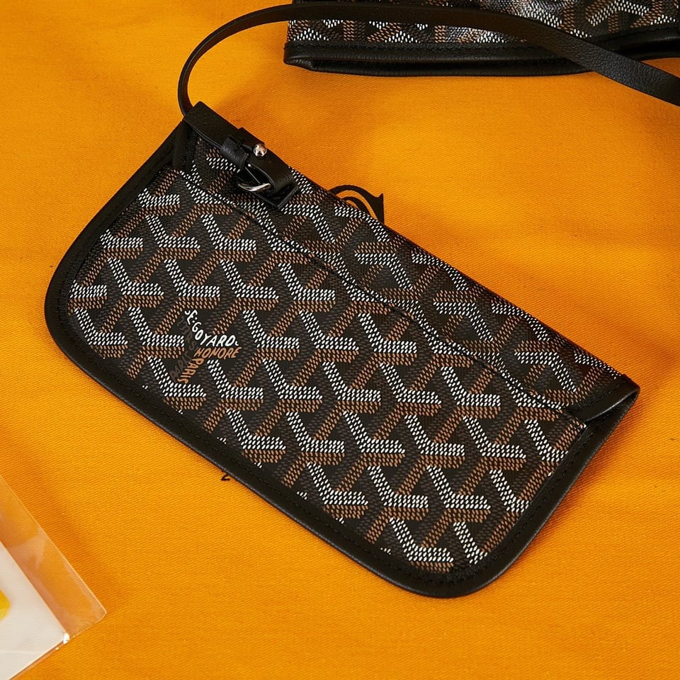 Goyard Saint Louis Pm 34Cm Black Canvas Chevroches Calfskin view 8