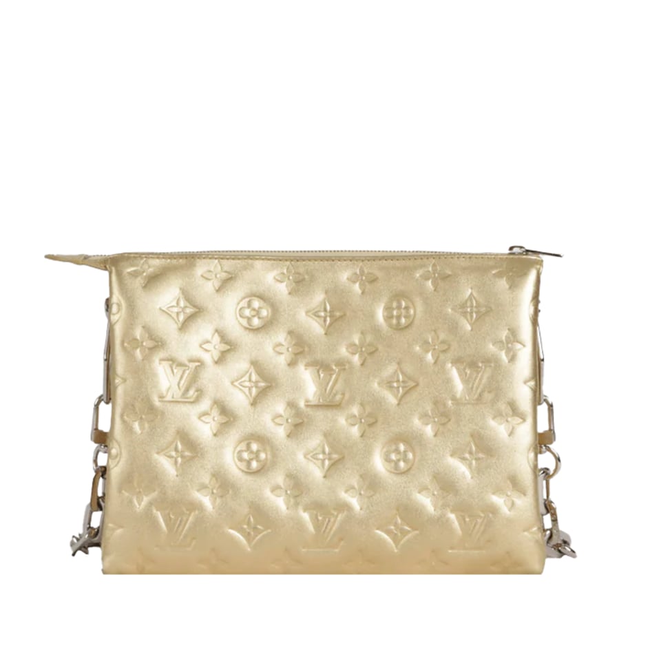 Louis Vuitton Lambskin Embossed Monogram Coussin PM Gold