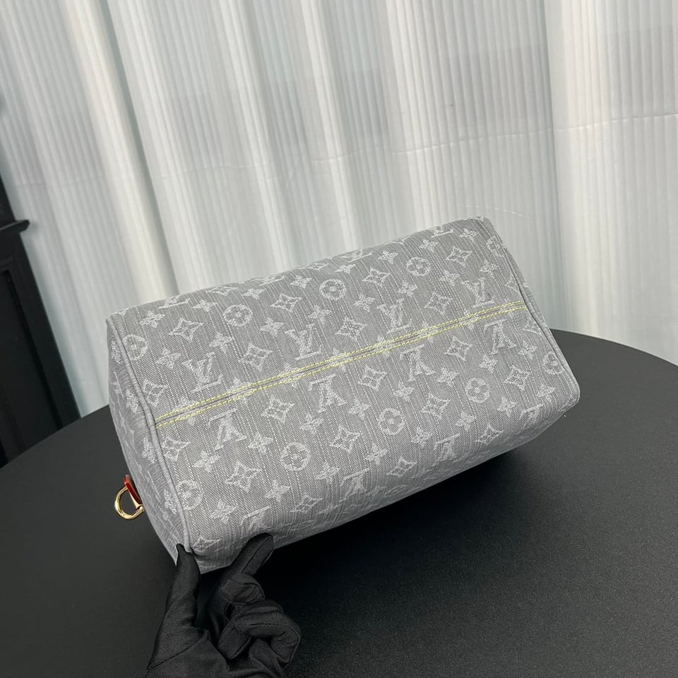 Louis Vuitton LV Speedy Soft 30 Monogram Denim Bag in Grey 30cm/ 11.8 in view 14