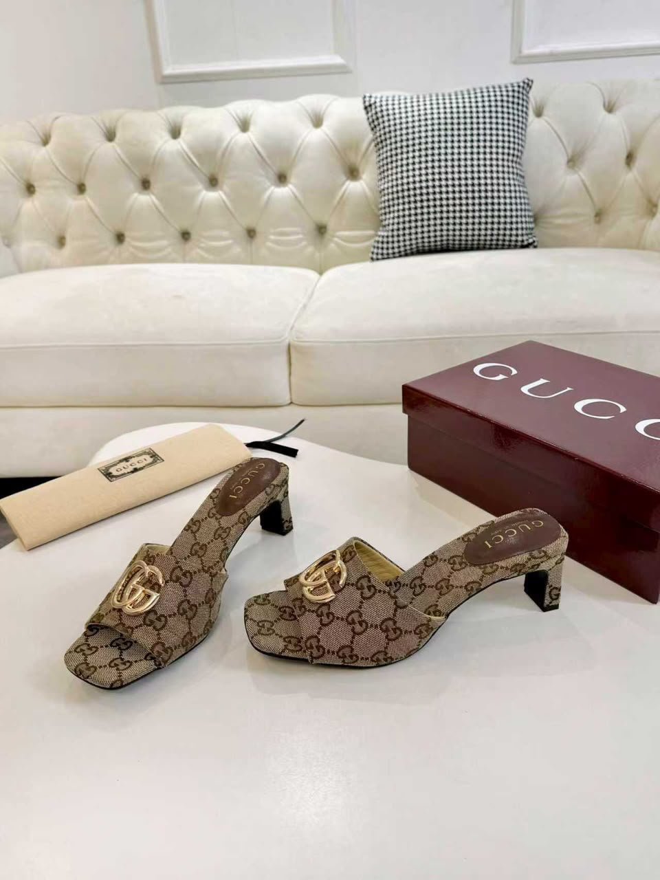 Gucci Slide Sandal With Double G 871481 FAFUW 9611 For Women view 7