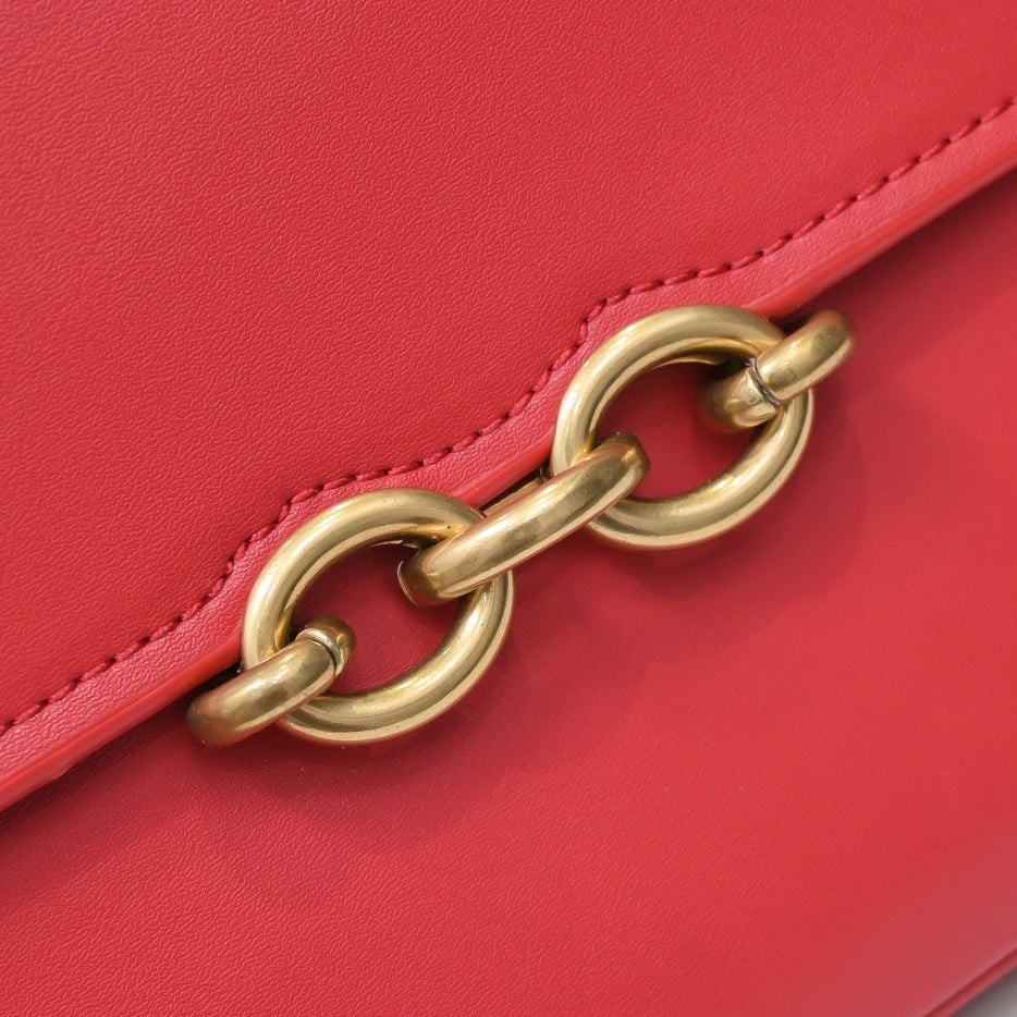 Saint Laurent Le Maillon Satchel In Smooth Leather Red view 5