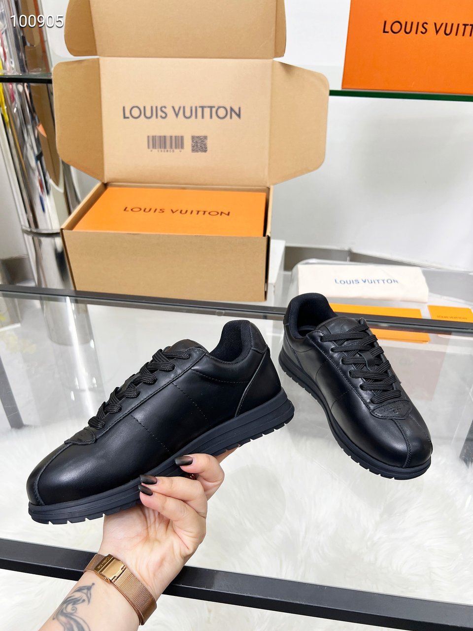 Louis Vuitton LV Trainer Triple Black Sneakers – Women’s Shoes view 4