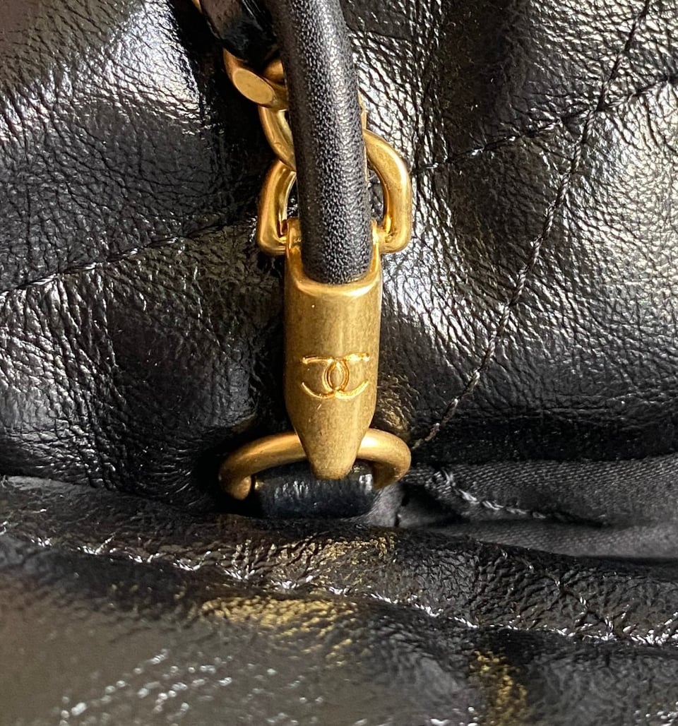 Chanel Hobo Mini 20Cm Black Lambskin Pearl Chain Ghw view 6