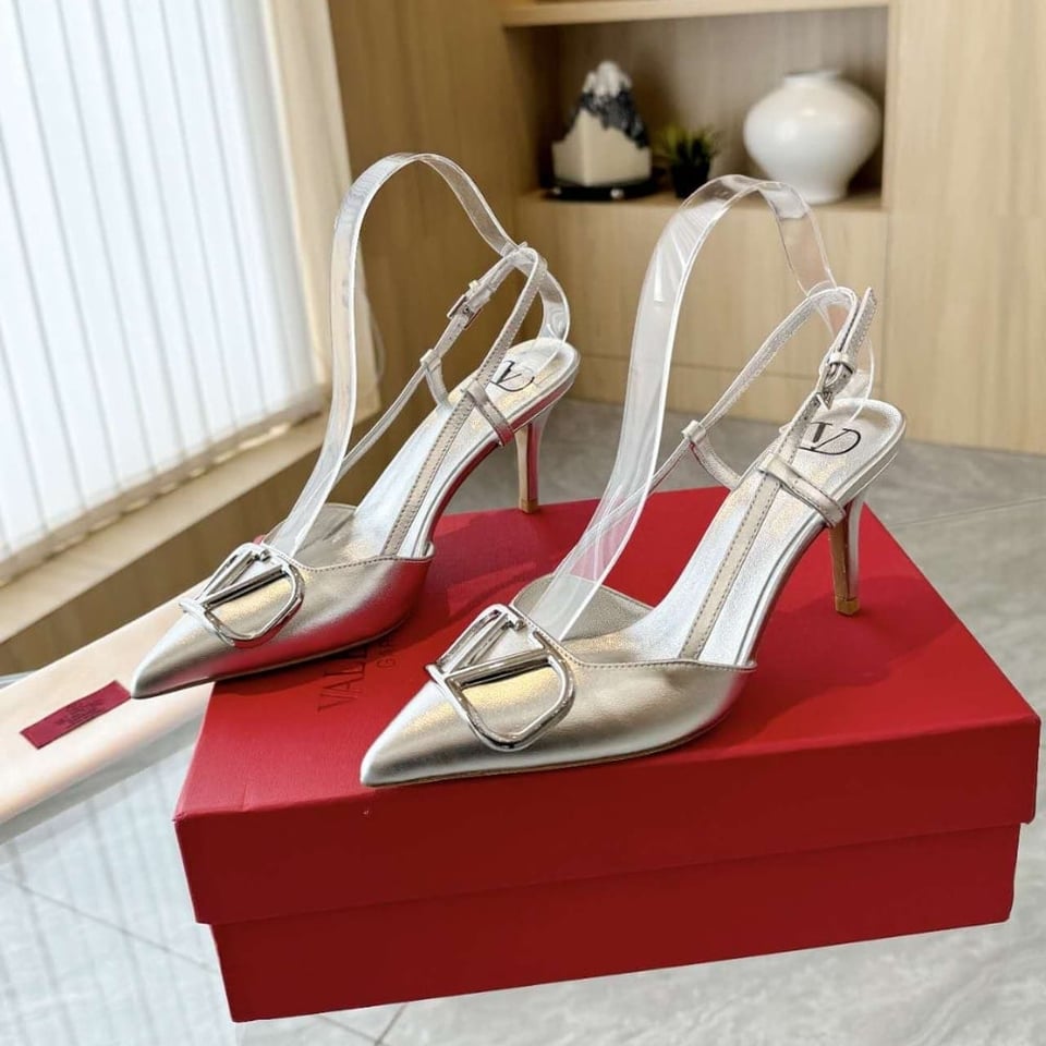 Valentino Vlogo Signature Slingback Pump In Silver 3W0S0R01Yjs S13 view 7