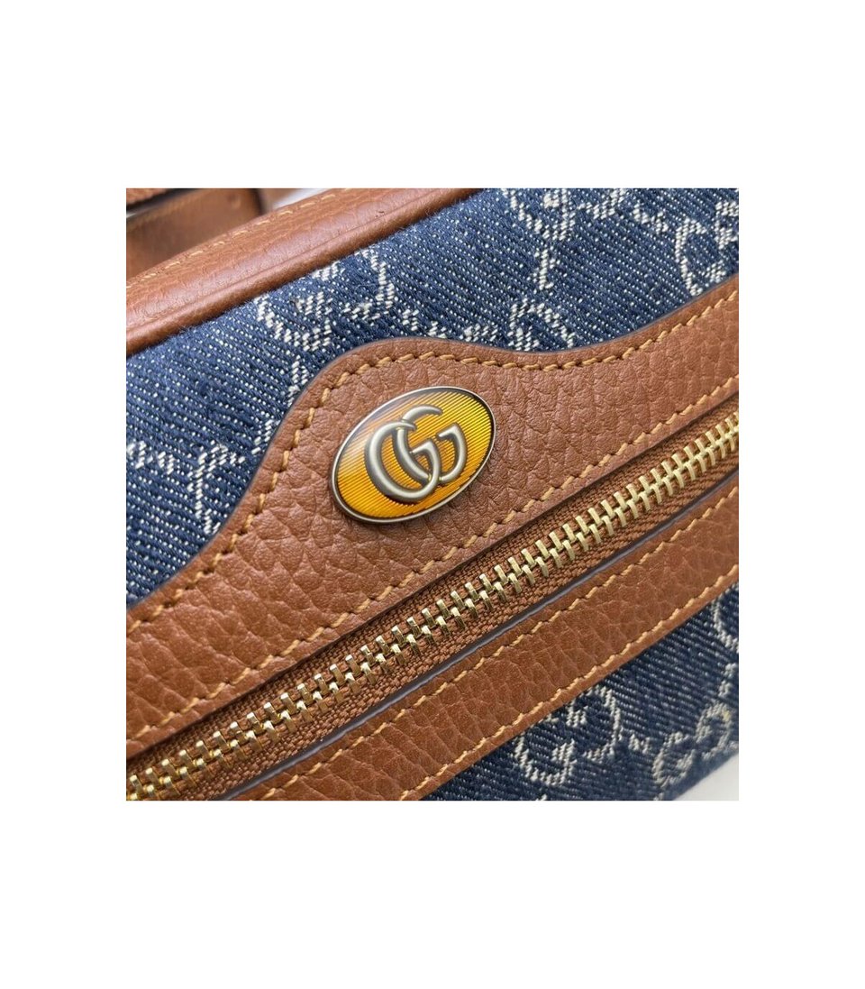 Gucci Mini Ophidia Bag in Eco Washed GG Jacquard Denim 17.5cm view 7