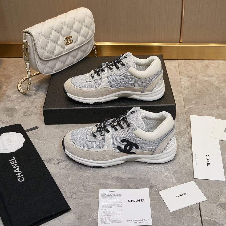 Chanel Low Top Trainer Gray White view 8