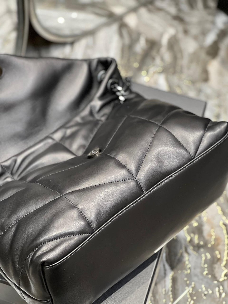 Saint Laurent Puffer Medium Chain Bag In Quilted view 6