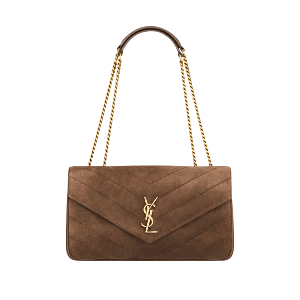 Saint Laurent Loulou Brown Chain Bag 29cm/11.4in view 2