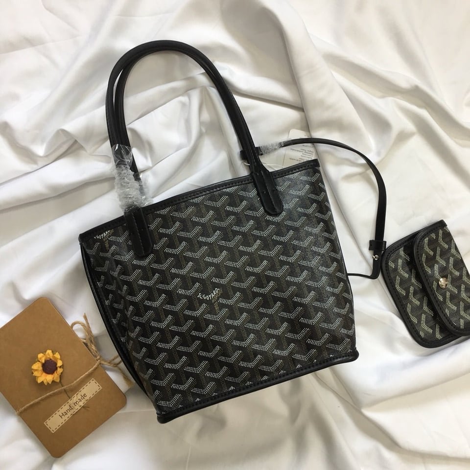 Goyard Anjou Mini Bag 20cm Black Canvas view 2