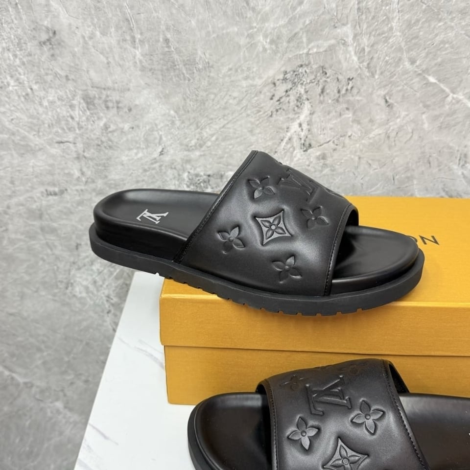 Louis Vuitton Miami Mule Monogram Embossed Synthetic Black 1Adgfe view 6