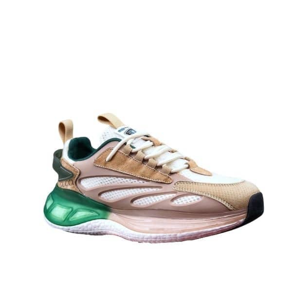 Gucci Design Sneaker Beige Green view 2