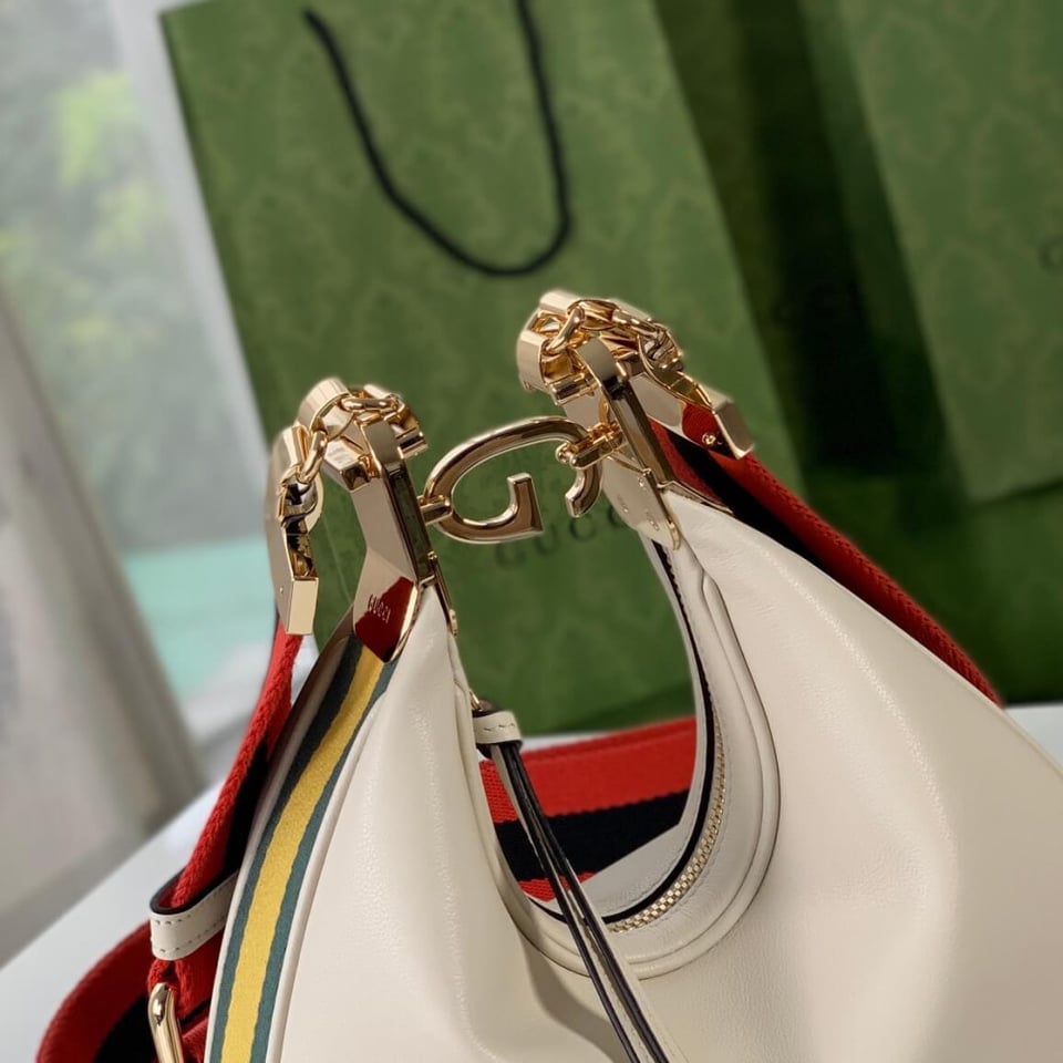 Gucci White Leather Attache Small Shoulder Bag view 10