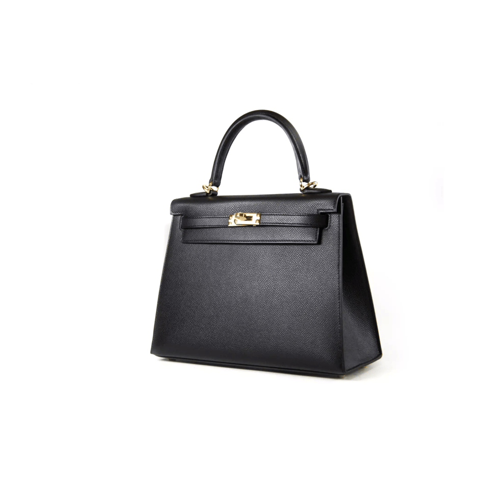 Hermes Kelly 25 Bag In Golden Black Epsom Leather For Women 25cm/10in view 3
