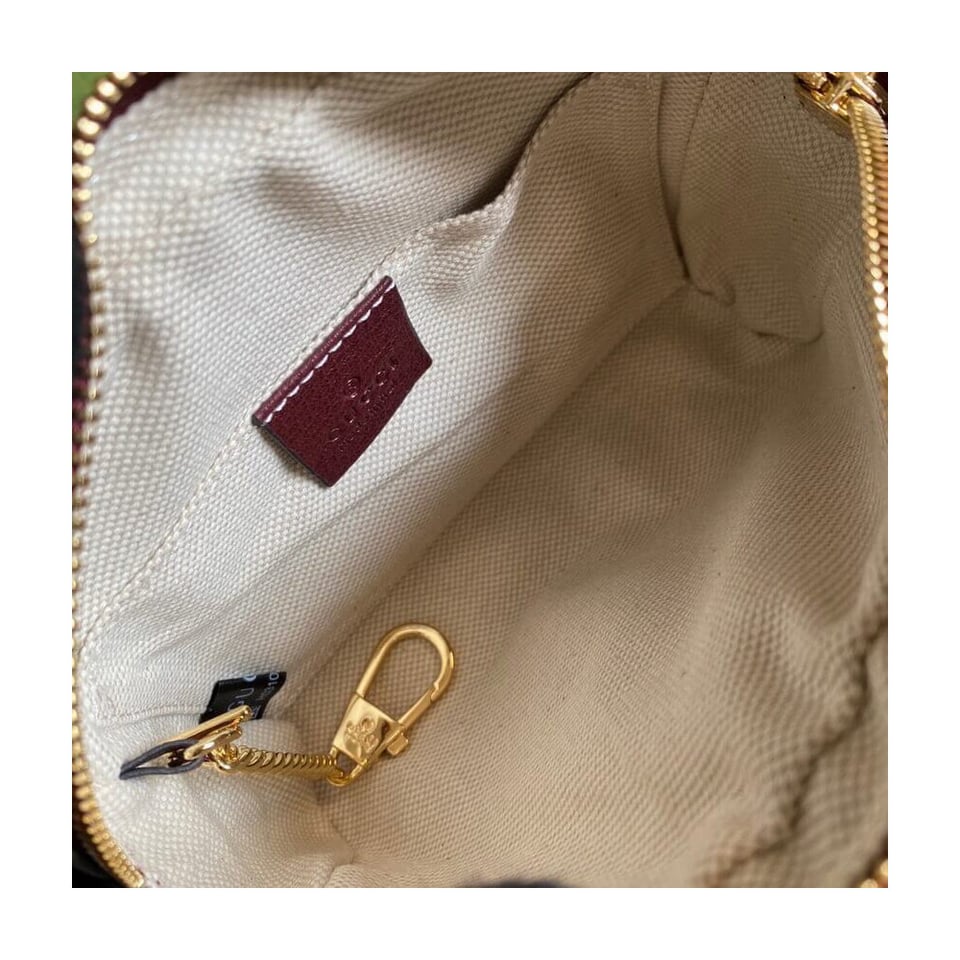 Gucci Ophidia Mini Bag With Web Burgundy view 10