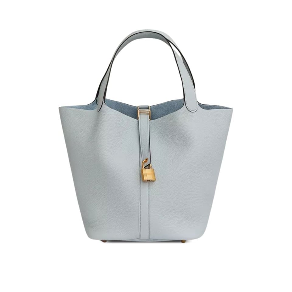 Hermes Picotin Lock Bag In Taurillon Clemence Bleu Pale 22Cm view 2