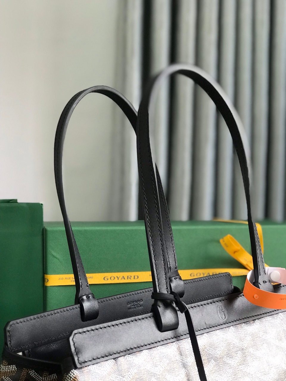 Goyard Bellechasse Biaude Pm Bag 36 Cm Black Goyardine Canvas And Calfskin Trim view 9