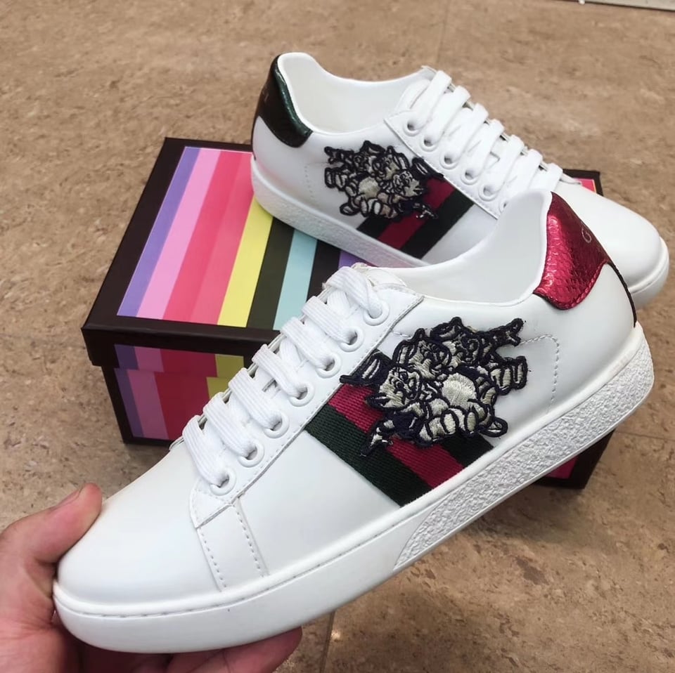 Gucci Women’S Ace Sneaker With Three Little Pig view 9