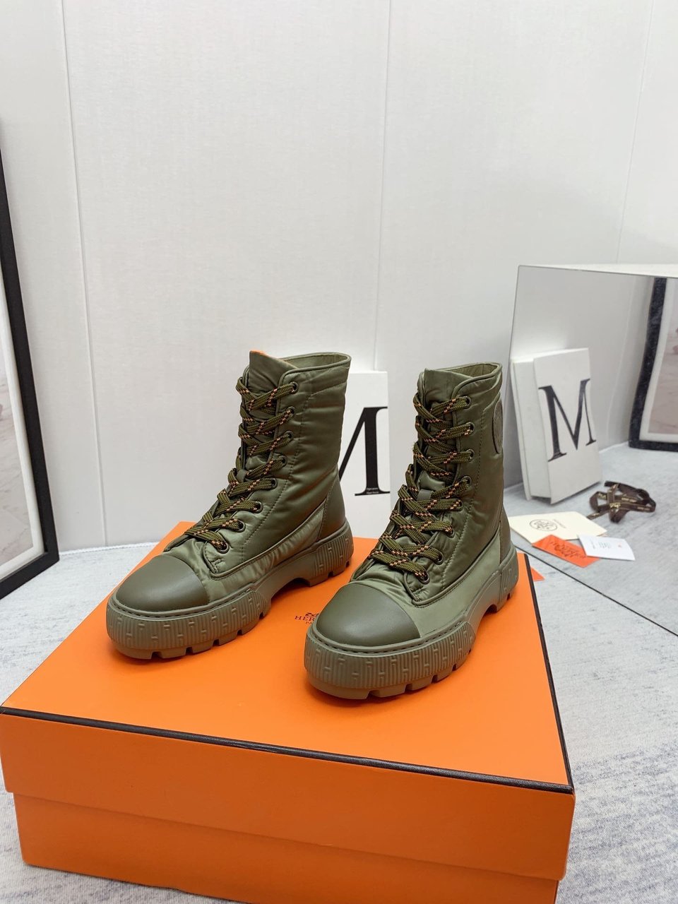 Hermes Fresh Ankle Boots Green view 4