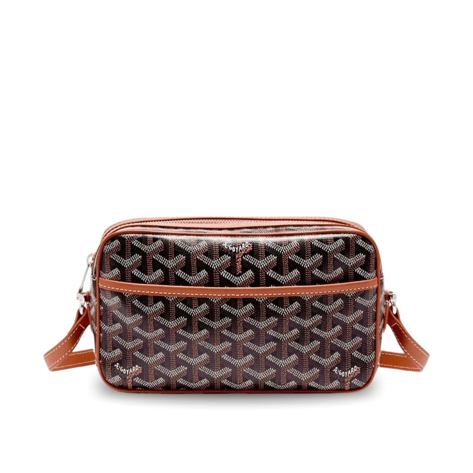 Goyard Cap-Vert Pm Bag 23X8X14Cm Black And Tan Canvas