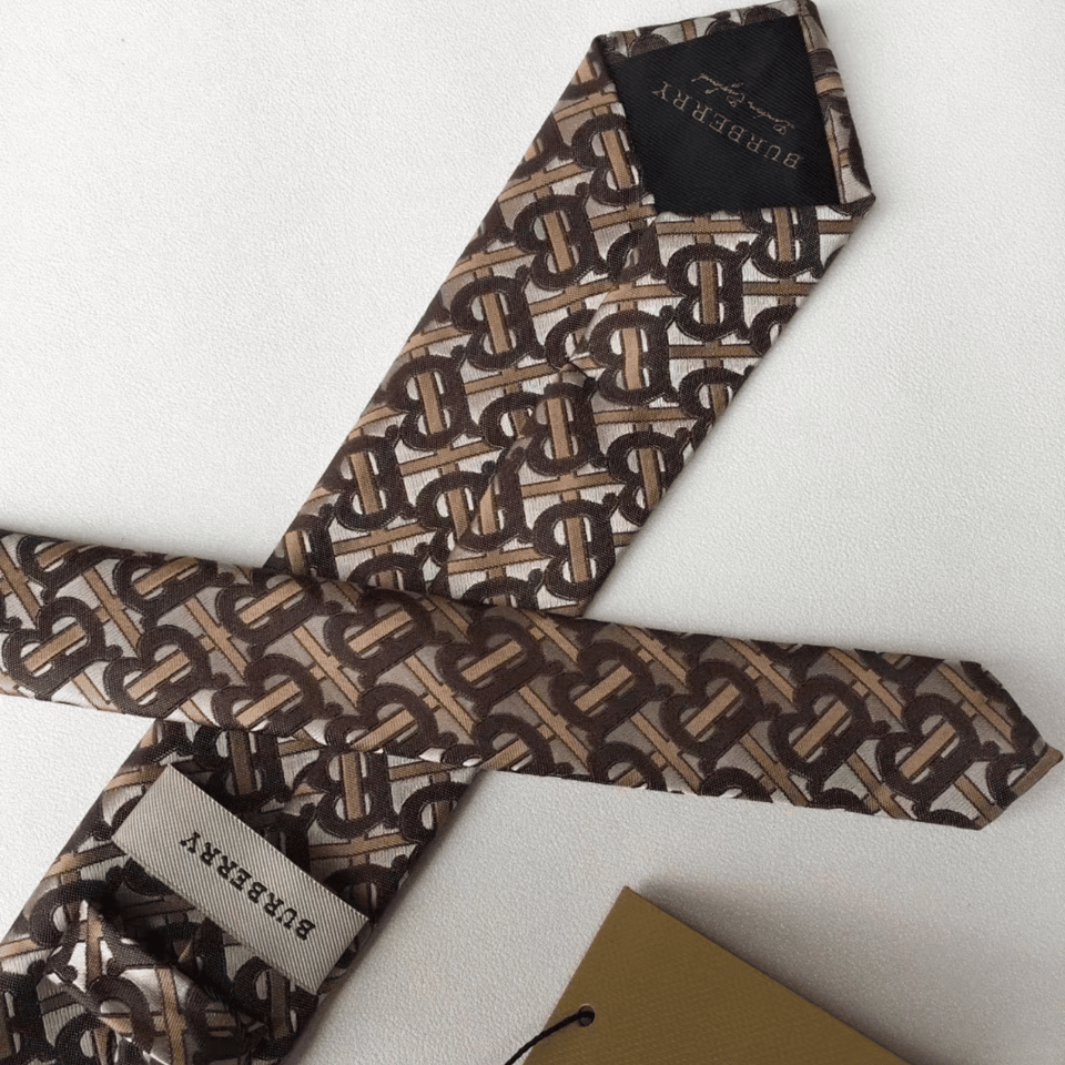 Burberry Brown Monogram Canvas Tie For Men view 3