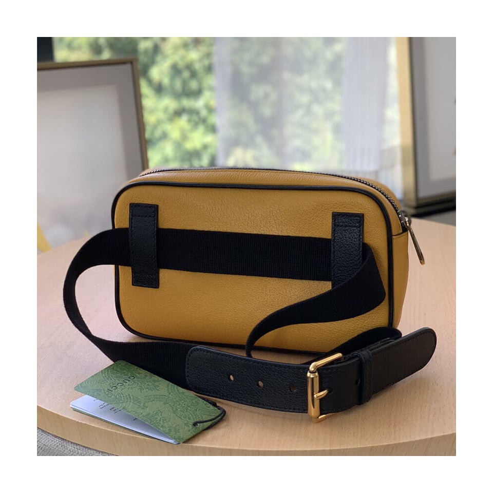 Gucci 100 Belt Bag In Yellow Leather view 6