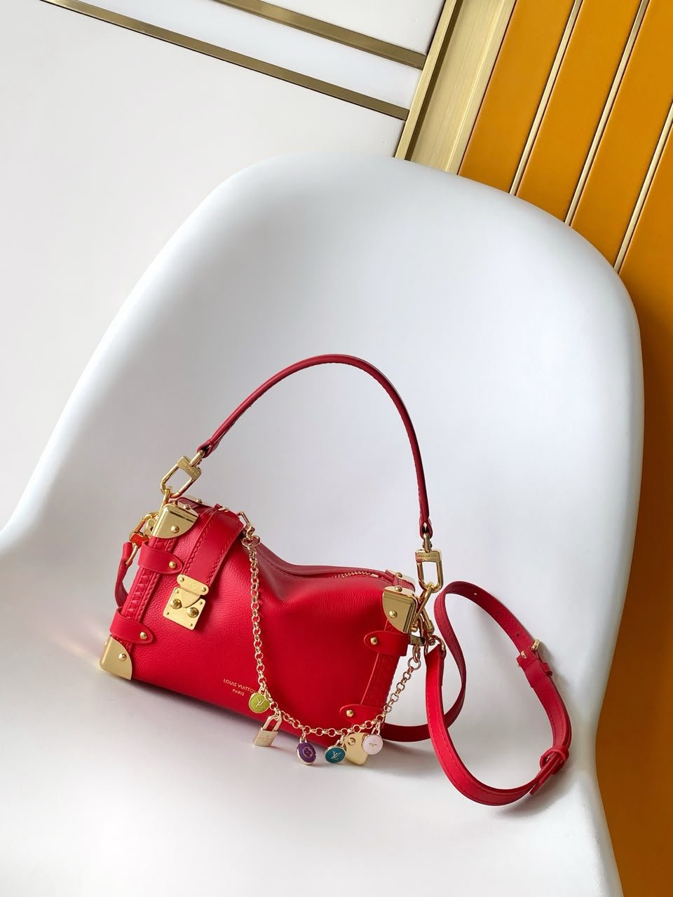 Louis Vuitton PM Side Trunk Bag Sari Red 19cm M28333 view 2