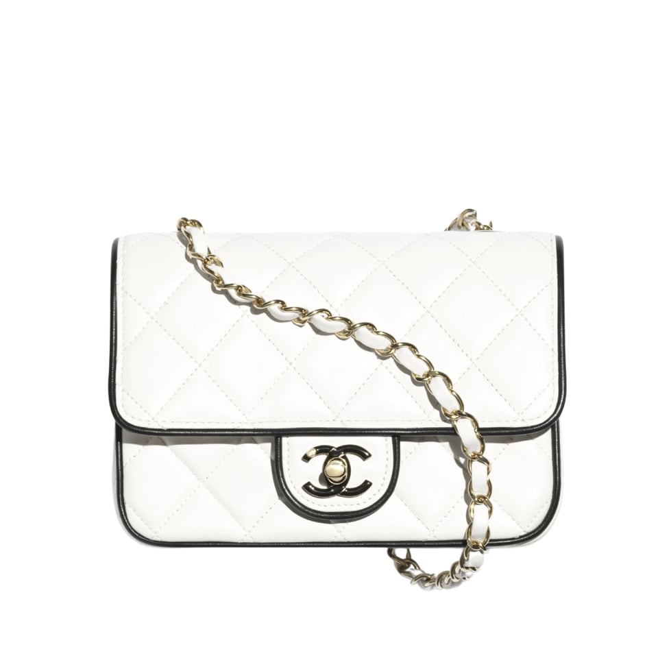 Chanel Small Graphic Frame Flap Bag White 23cm view 2