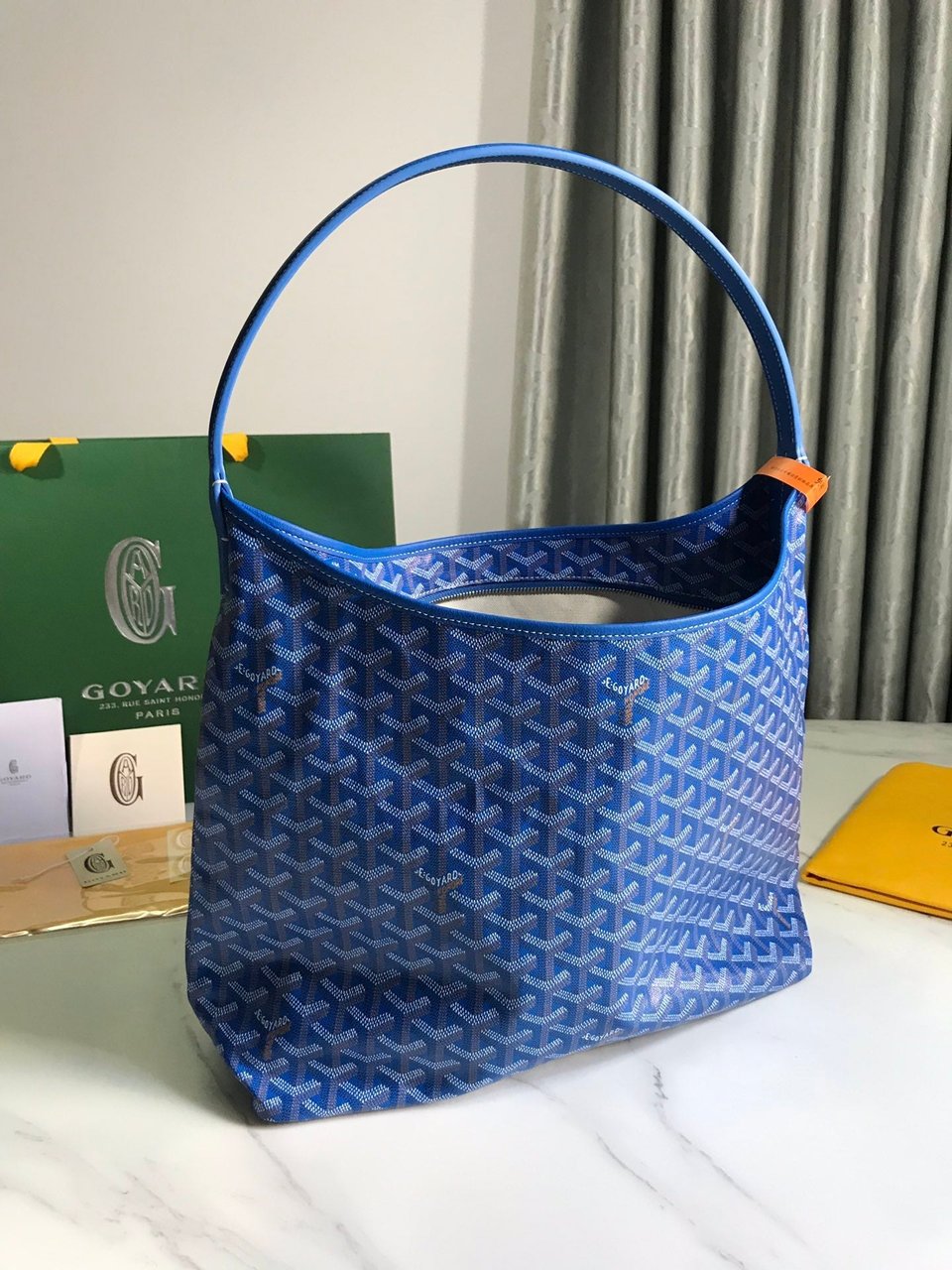 Goyard Hobo Boheme 42Cm Blue Canvas