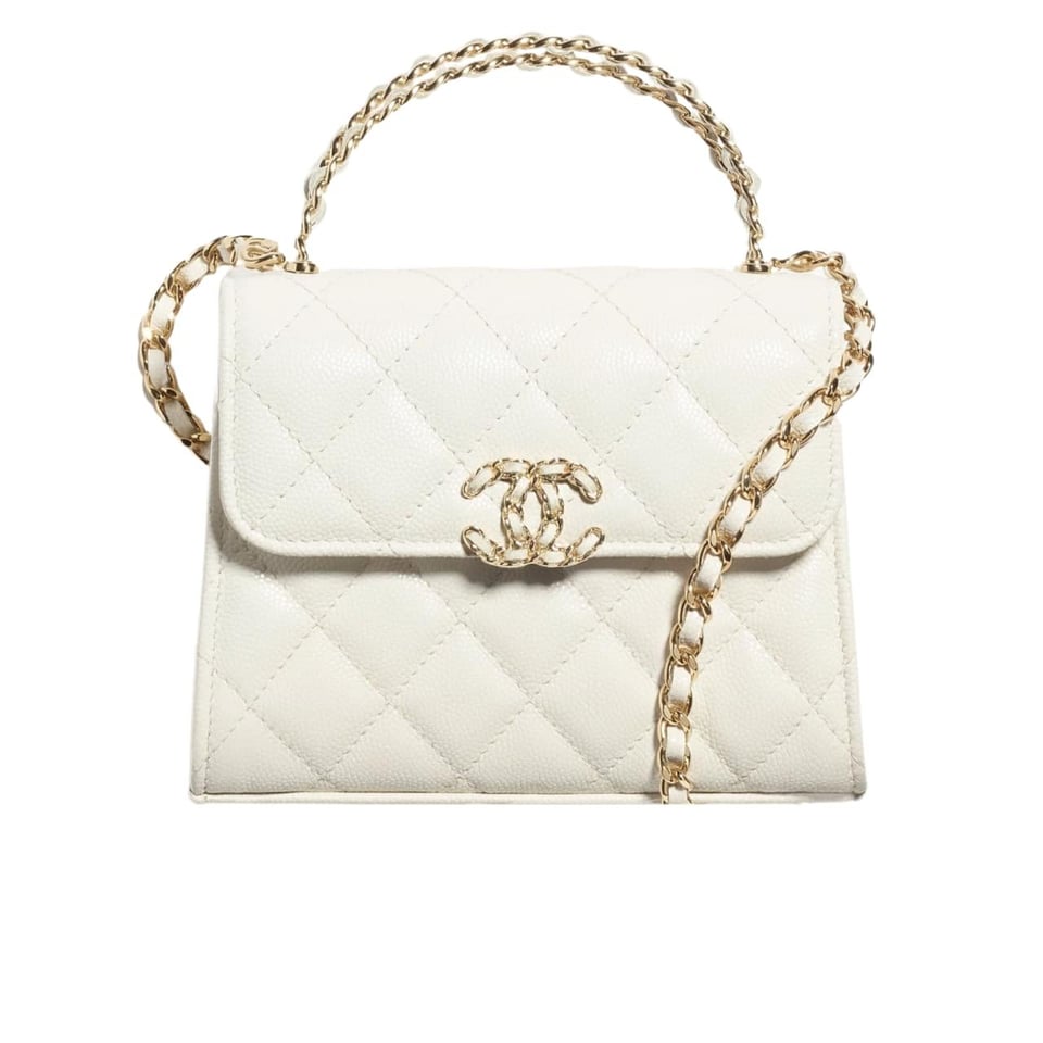 Chanel Clutch Bag With Chain In White 15Cm/5.9in view 2