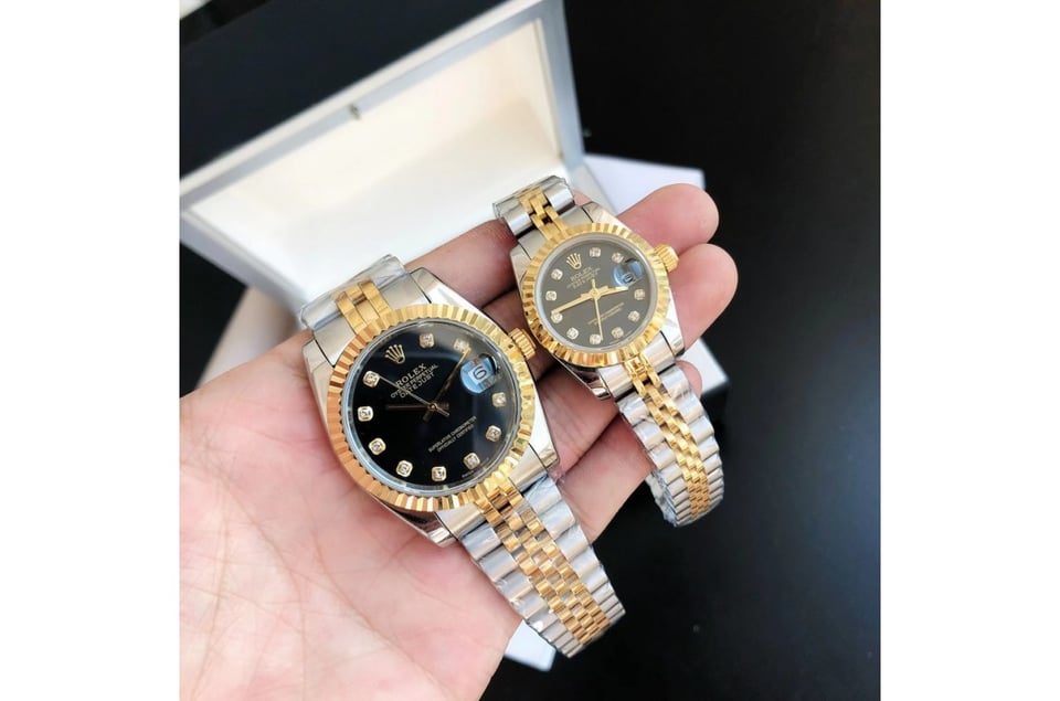 Rolex Datejust 36/28mm RG/SS Jub Black/Dia view 2