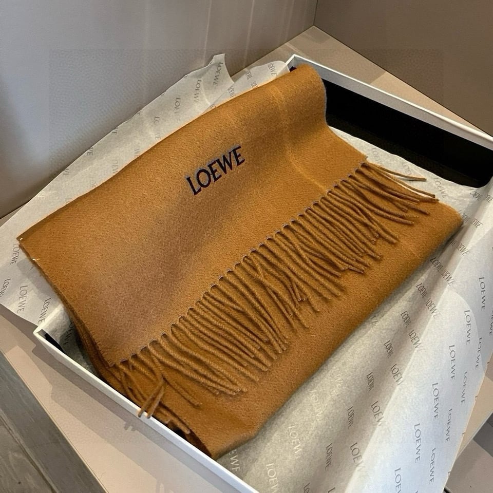 Loewe Mohair Scarf Soot Sprite Brown For Women 180cm view 6