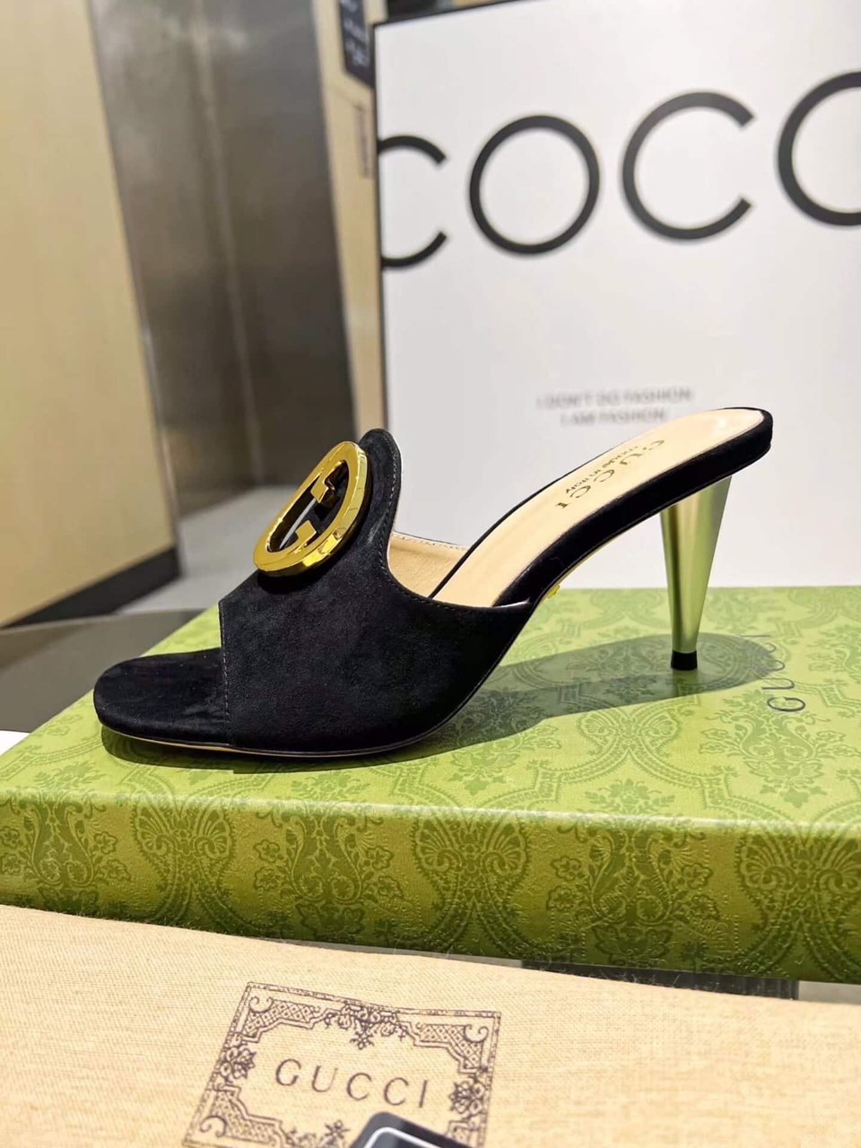 Gucci Blondie Slide Sandal Black view 3