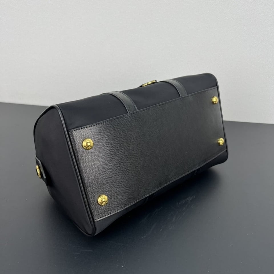 Prada Re Edition 1978 Re Nylon X Saffiano Medium Top Handle Bag Black 31Cm view 6