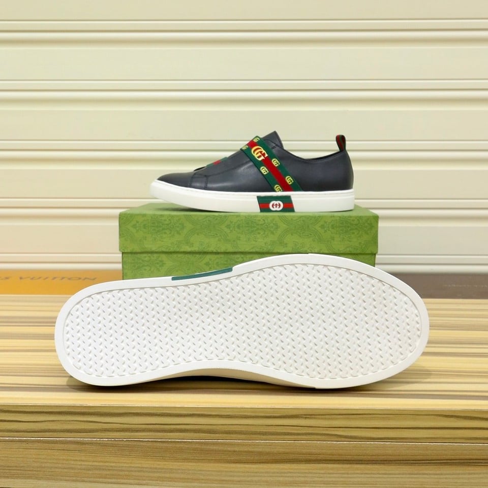 Gucci Gg Slip On Sneaker Leather Black view 5