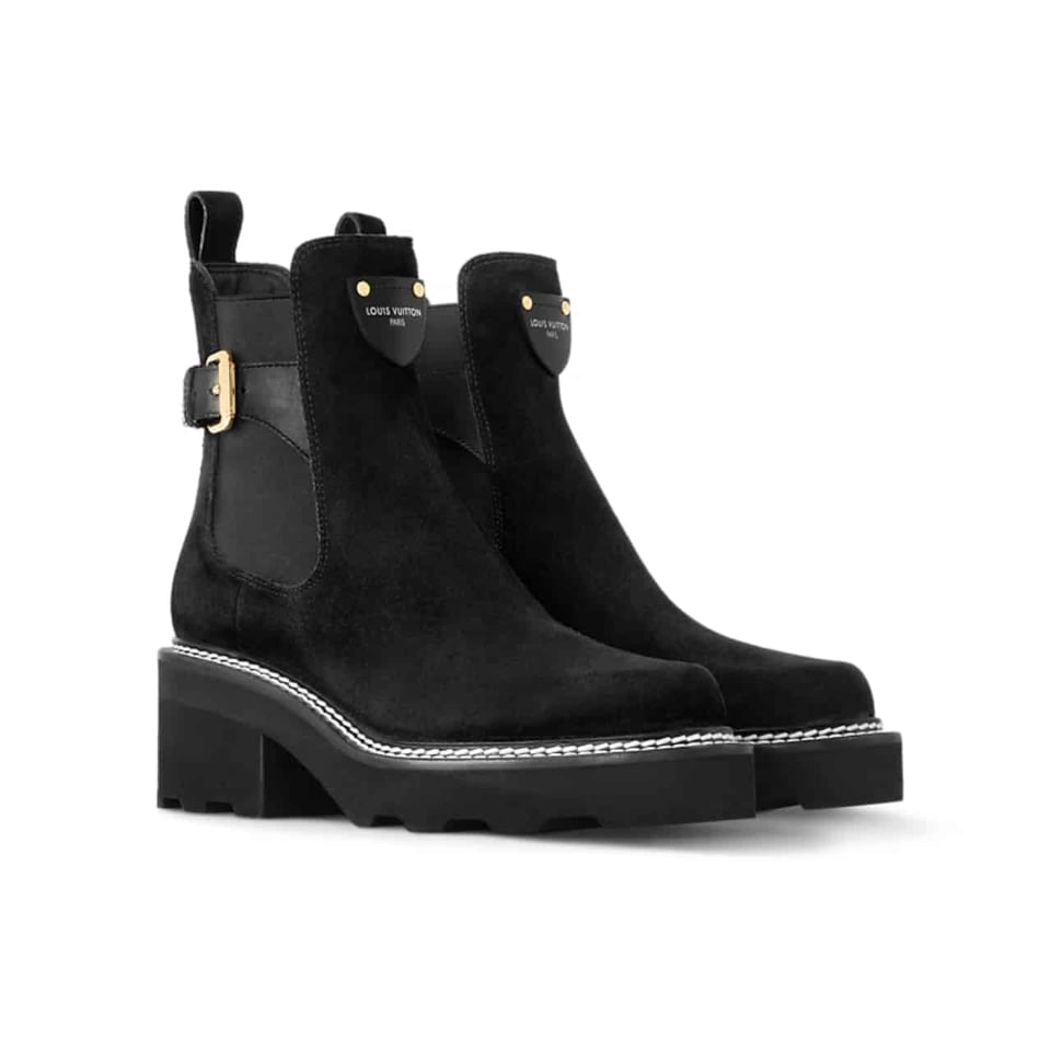 Louis Vuitton Lv Beaubourg Ankle Boot Suede In Black 1Ackcj view 2